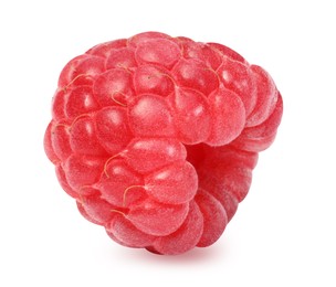 Photo of One tasty ripe raspberry isolated on white