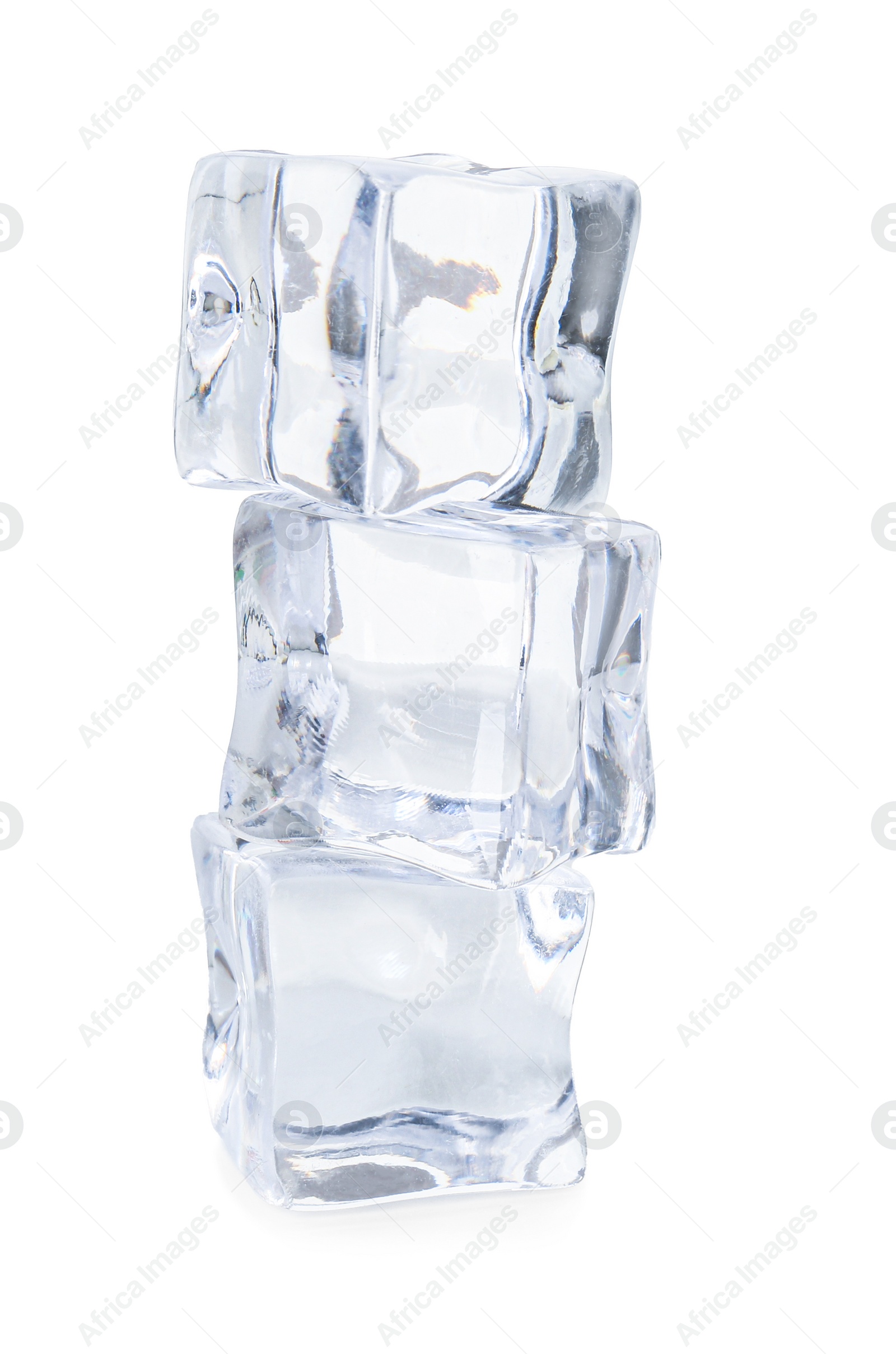 Photo of Crystal clear ice cubes isolated on white