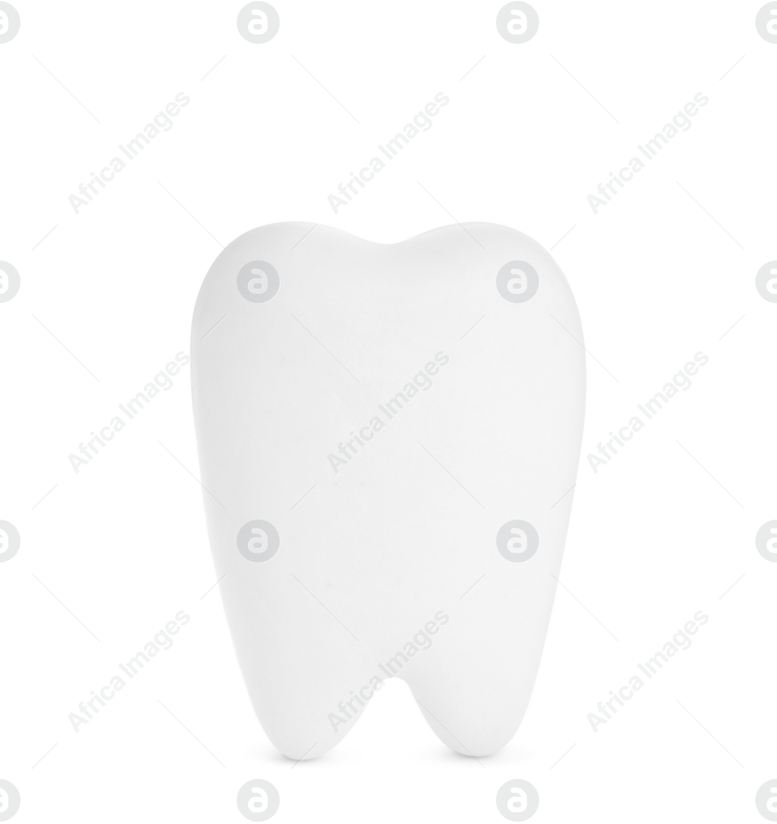 Photo of Tooth shaped holder isolated on white. Dental care