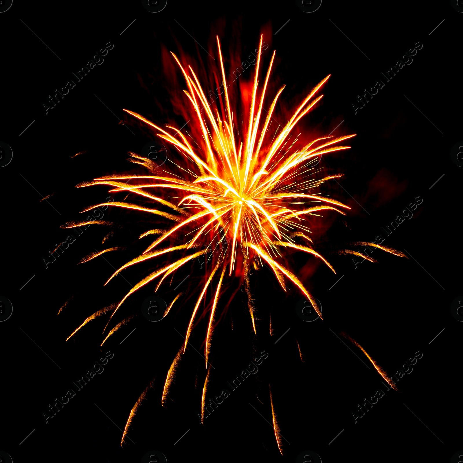 Image of Beautiful bright fireworks lighting up night sky