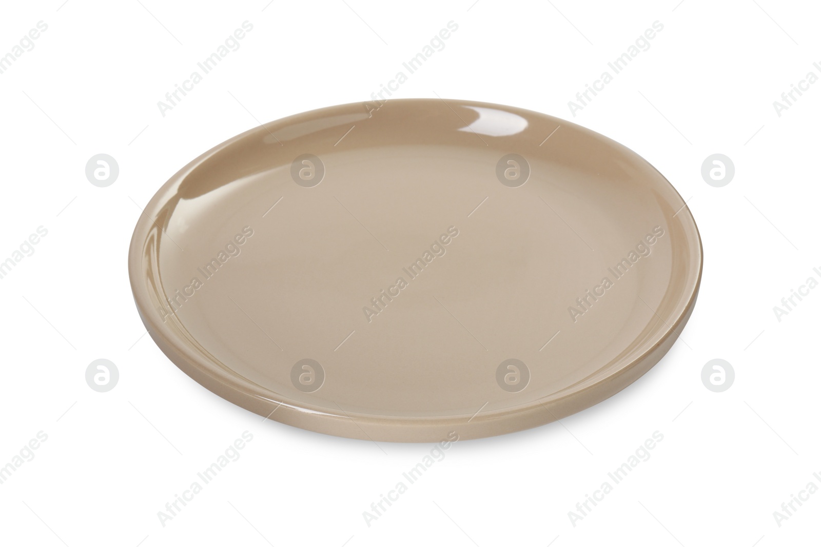 Photo of One beautiful ceramic plate isolated on white