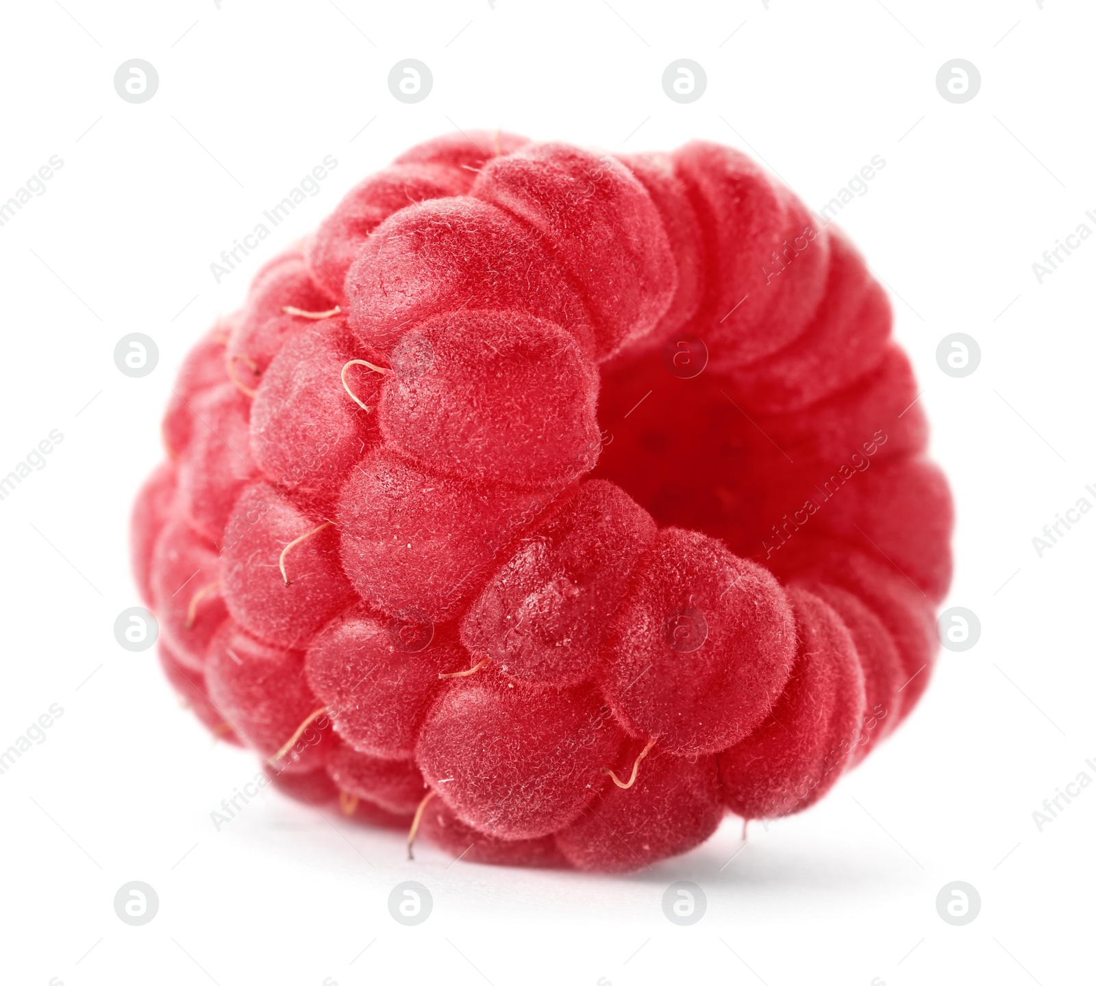 Photo of Delicious fresh ripe raspberry on white background