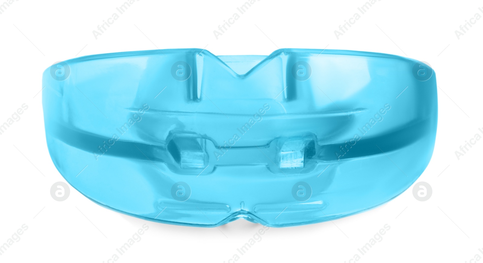 Photo of Transparent dental mouth guard isolated on white. Bite correction