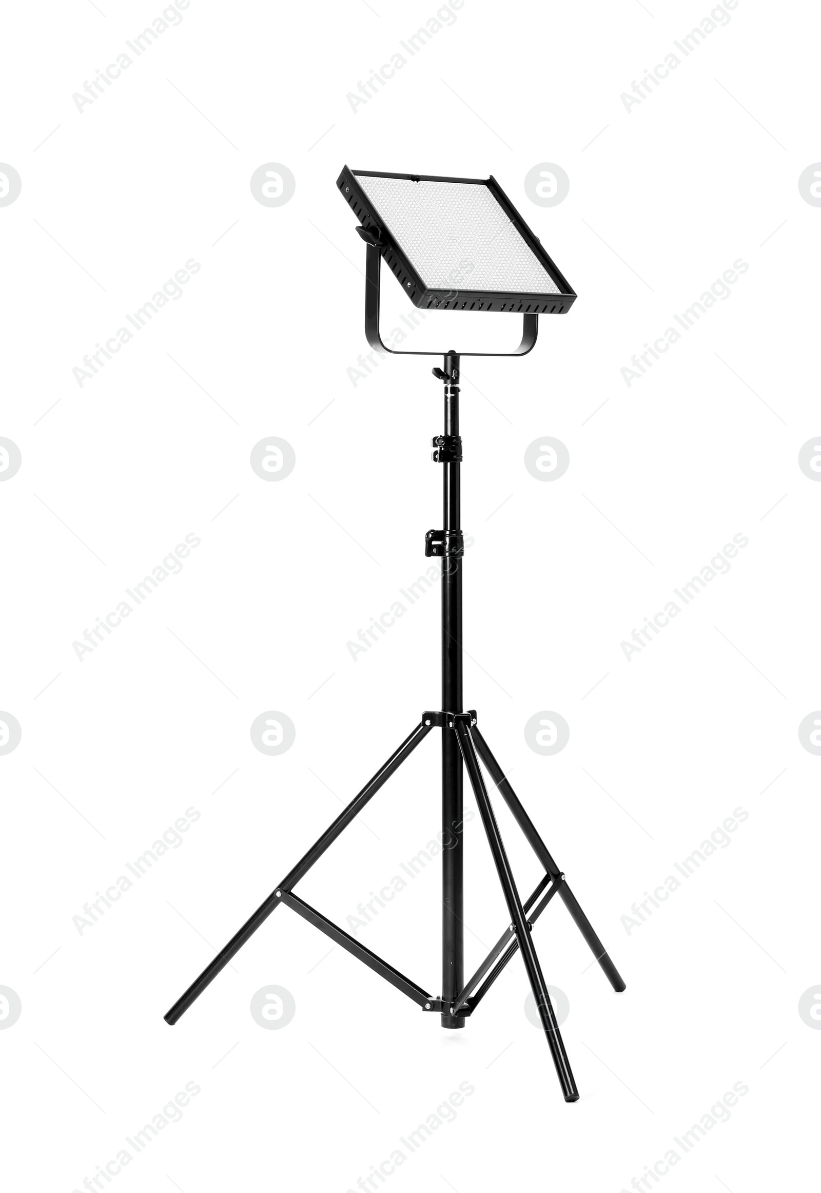 Photo of LED video light on white background. Food photography