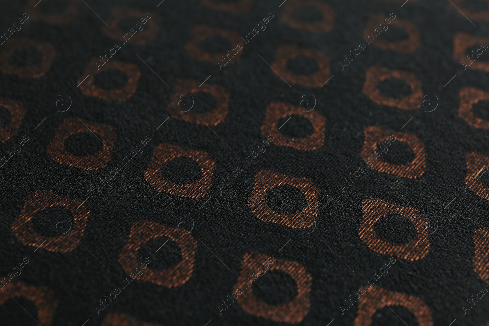 Photo of Texture of beautiful fabric with stylish pattern as background, closeup