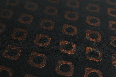 Photo of Texture of beautiful fabric with stylish pattern as background, closeup