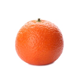 Photo of Fresh tangerine isolated on white. Citrus fruit