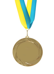 Gold medal isolated on white. Space for design