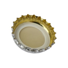 Photo of One beer bottle cap isolated on white