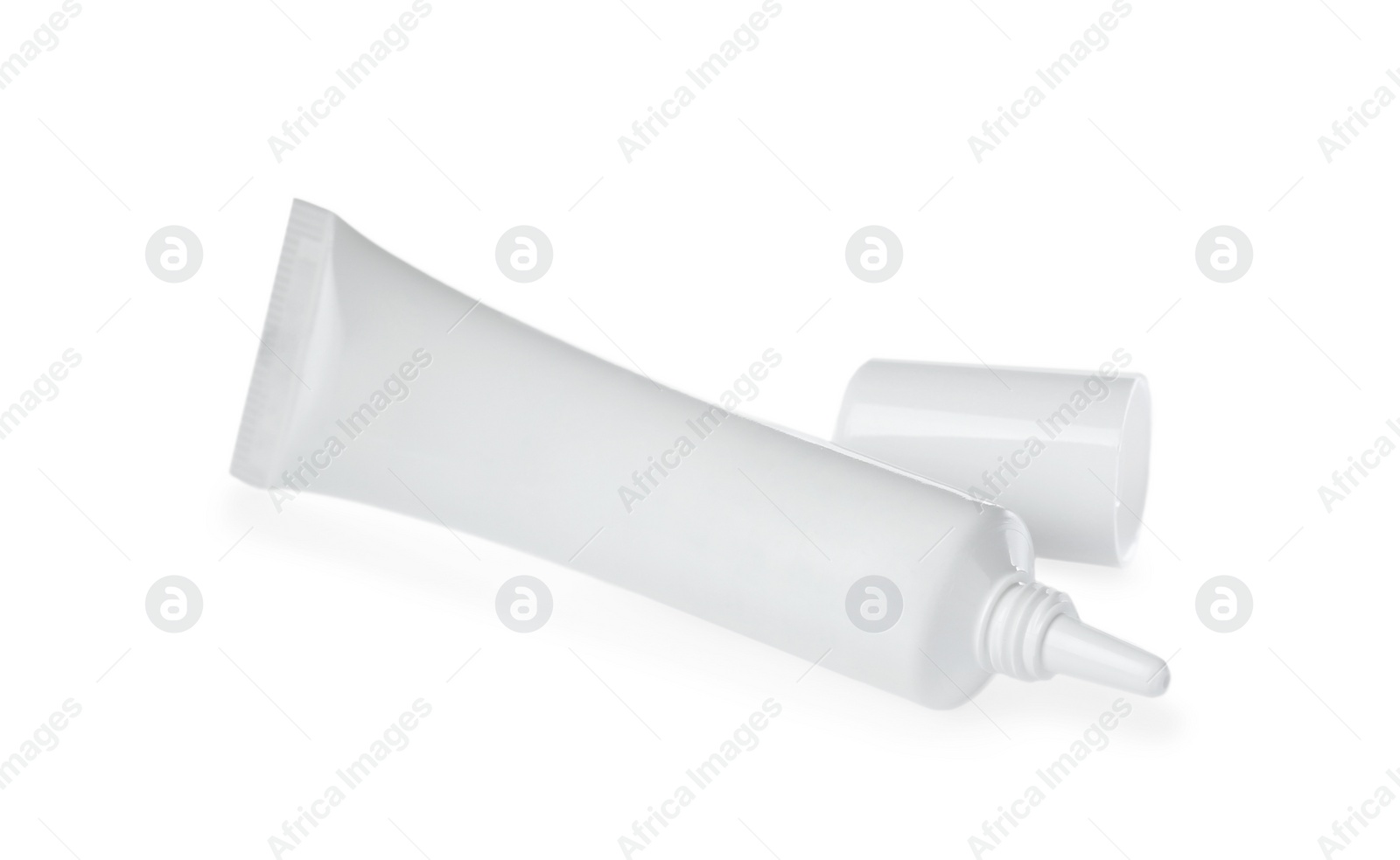 Photo of Tube of hand cream isolated on white