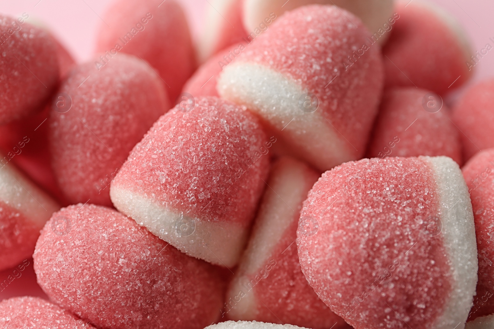 Photo of Closeup of sweet jelly candies as background