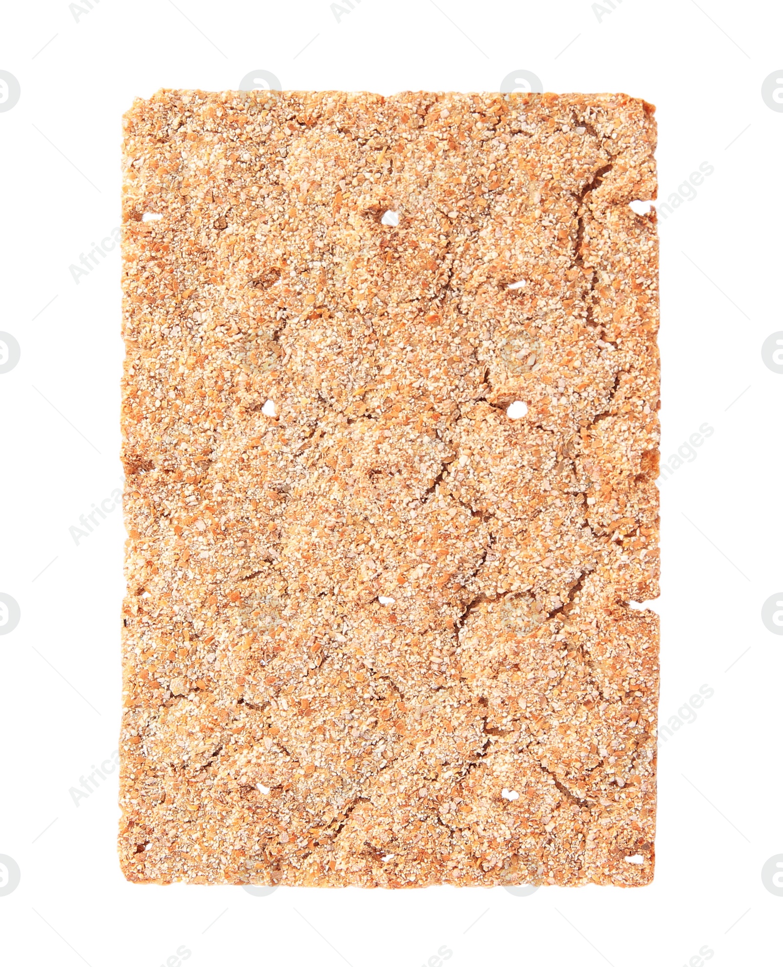 Photo of Fresh crunchy crispbread isolated on white. Healthy snack