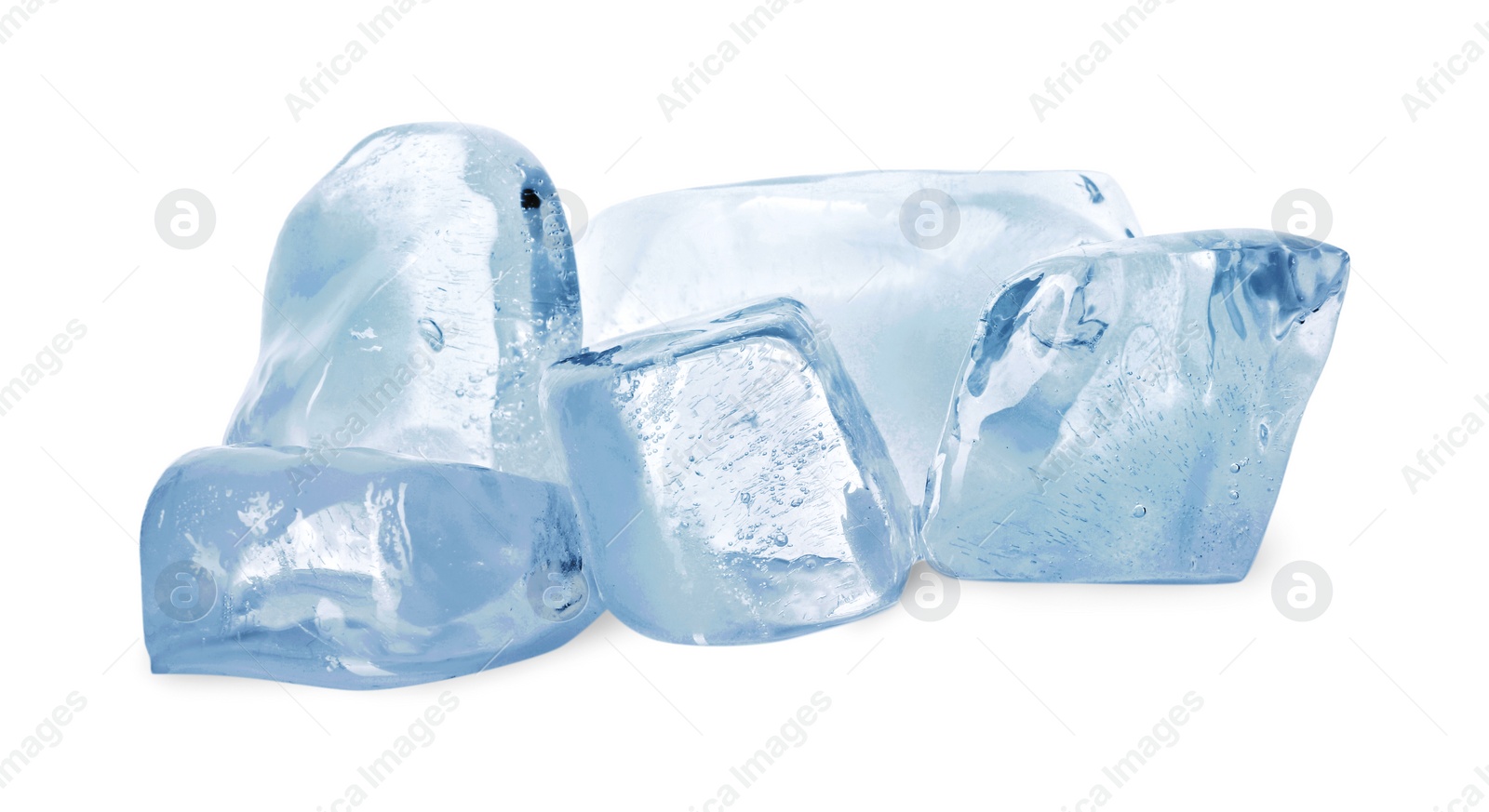 Photo of Pieces of crushed ice isolated on white