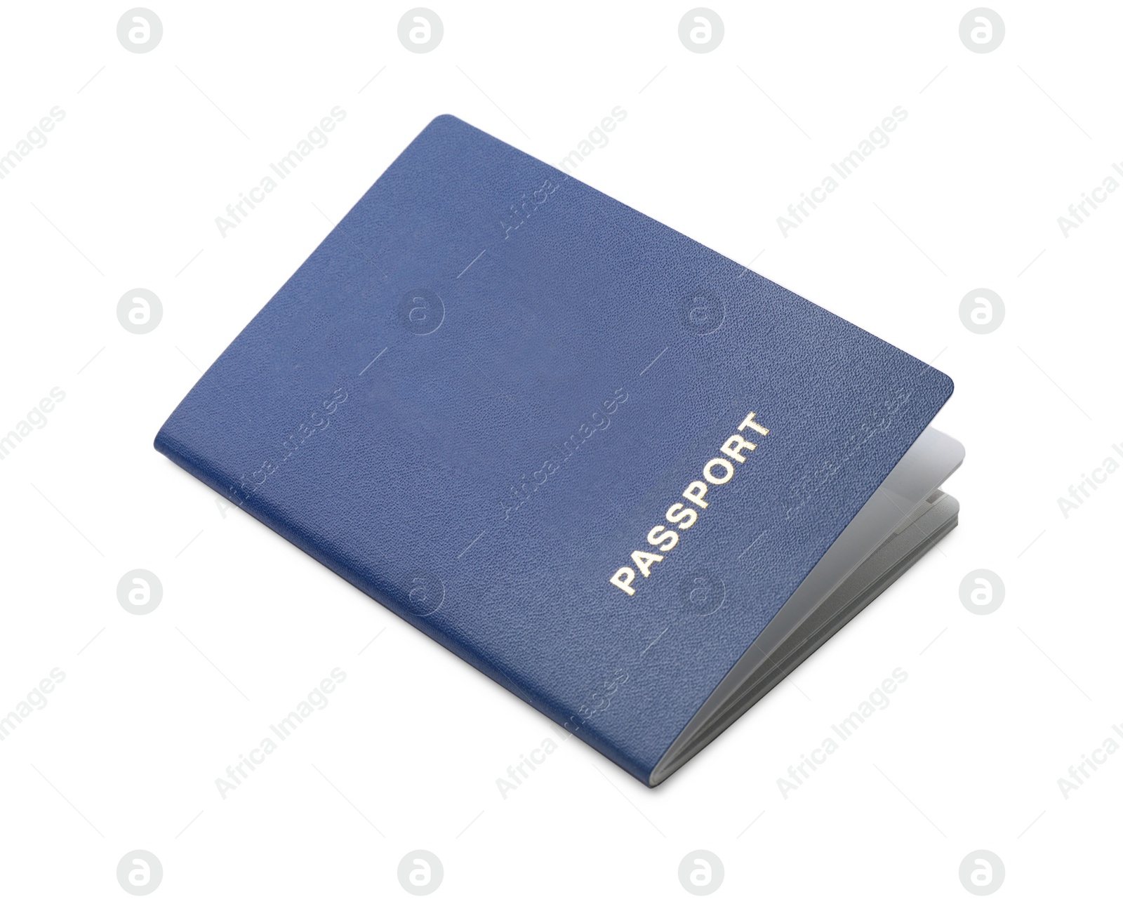 Photo of One blue passport isolated on white. Identification document