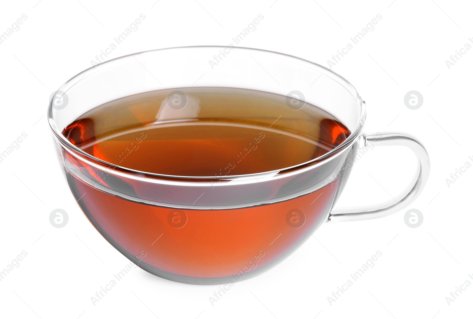 Photo of Glass cup of tea isolated on white