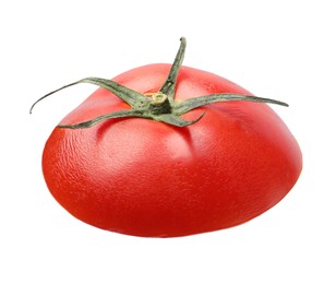 Slice of fresh ripe tomato isolated on white