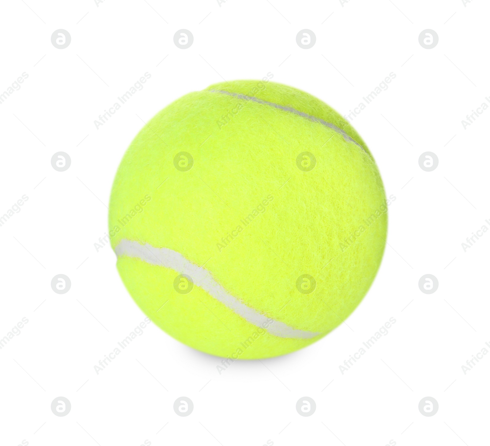 Photo of One tennis ball isolated on white. Sport equipment