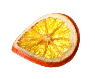 Photo of Delicious dry orange slice isolated on white