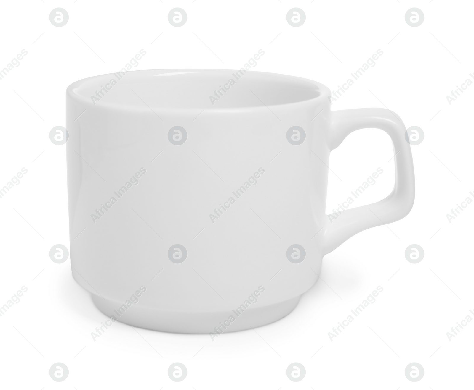 Photo of One new ceramic cup isolated on white