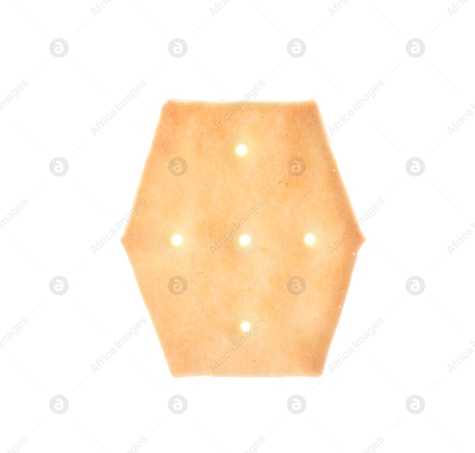 Photo of Crispy cracker isolated on white. Delicious snack