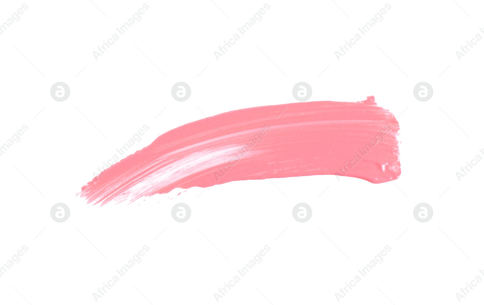 Photo of Strokes of different lip glosses isolated on white, top view