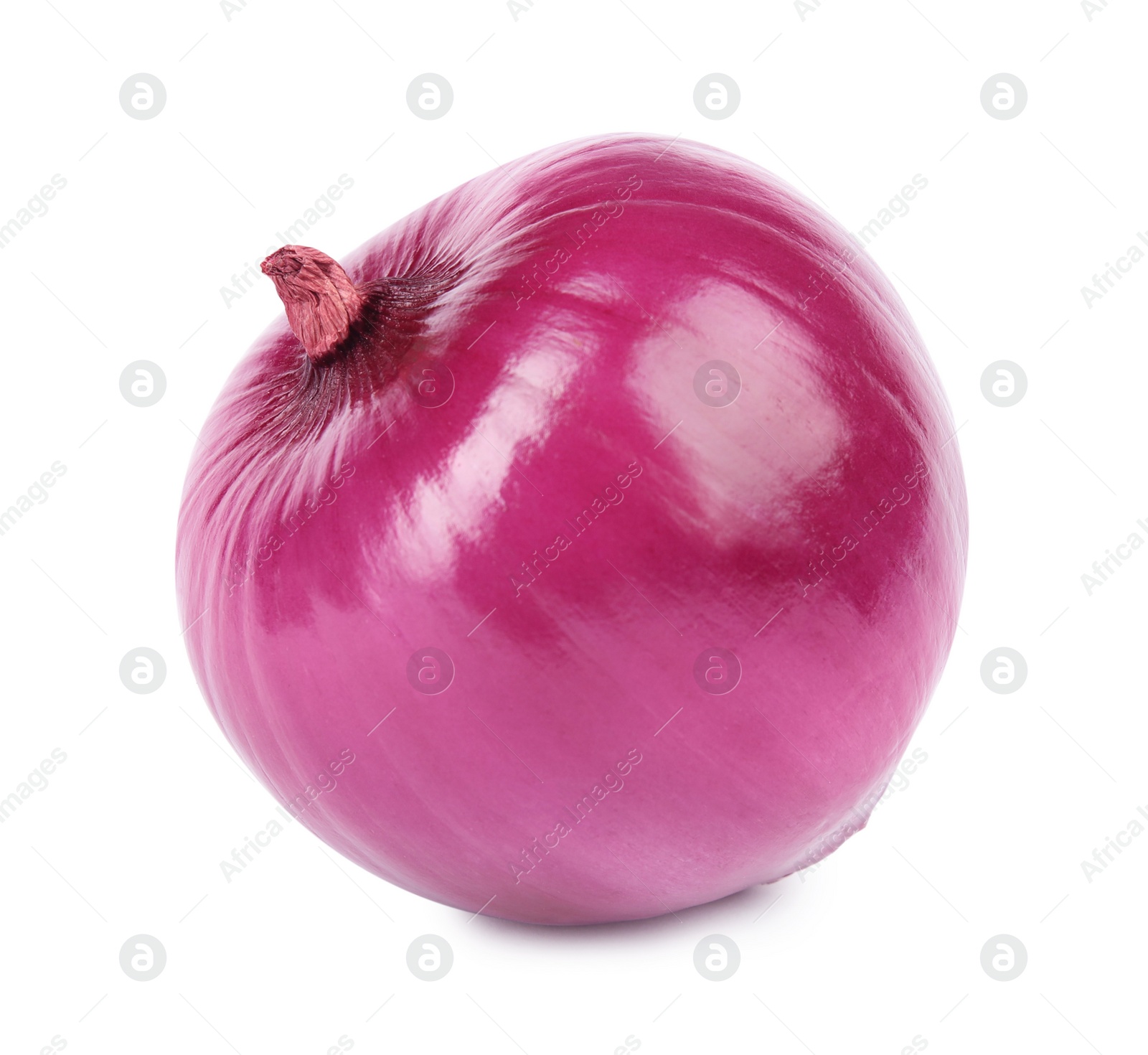 Photo of Fresh whole red onion on white background