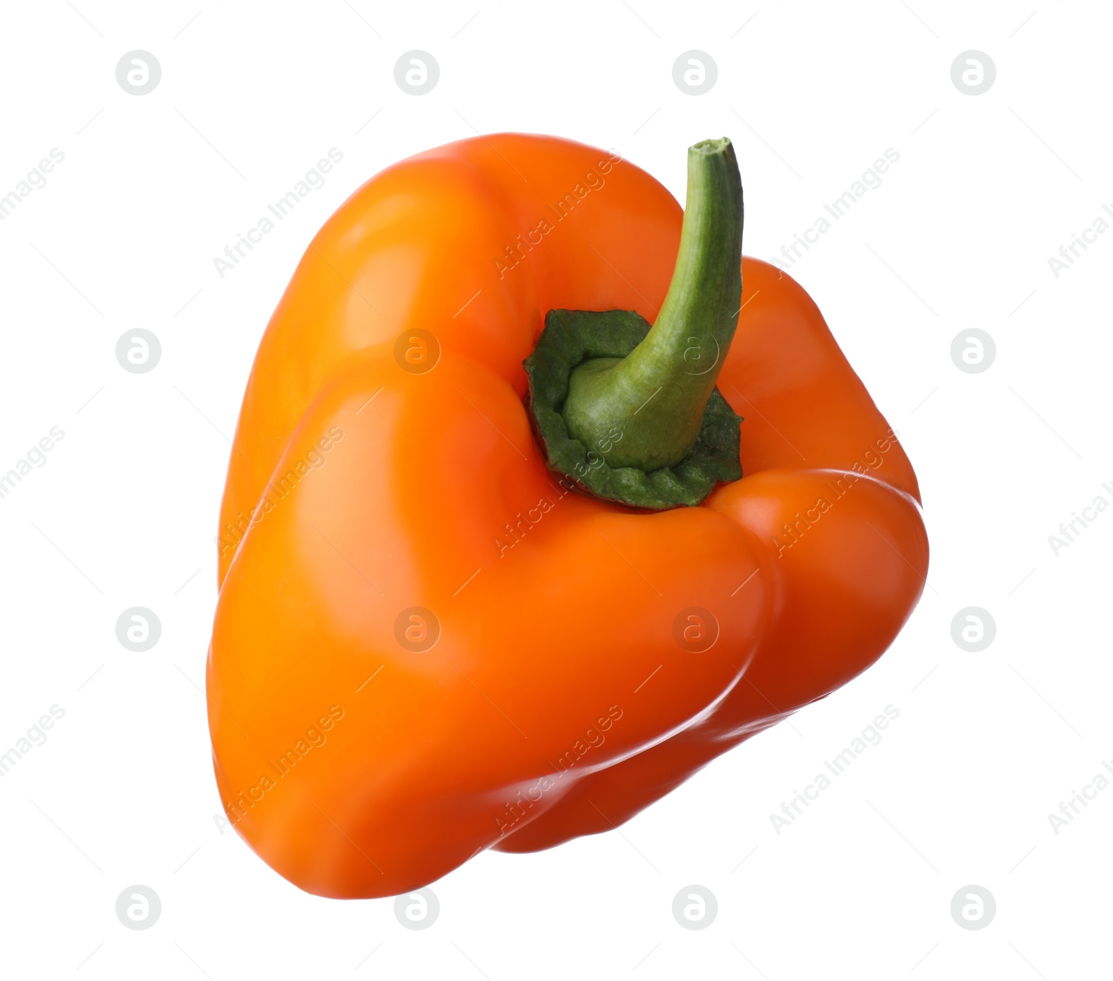 Photo of Raw orange bell pepper isolated on white