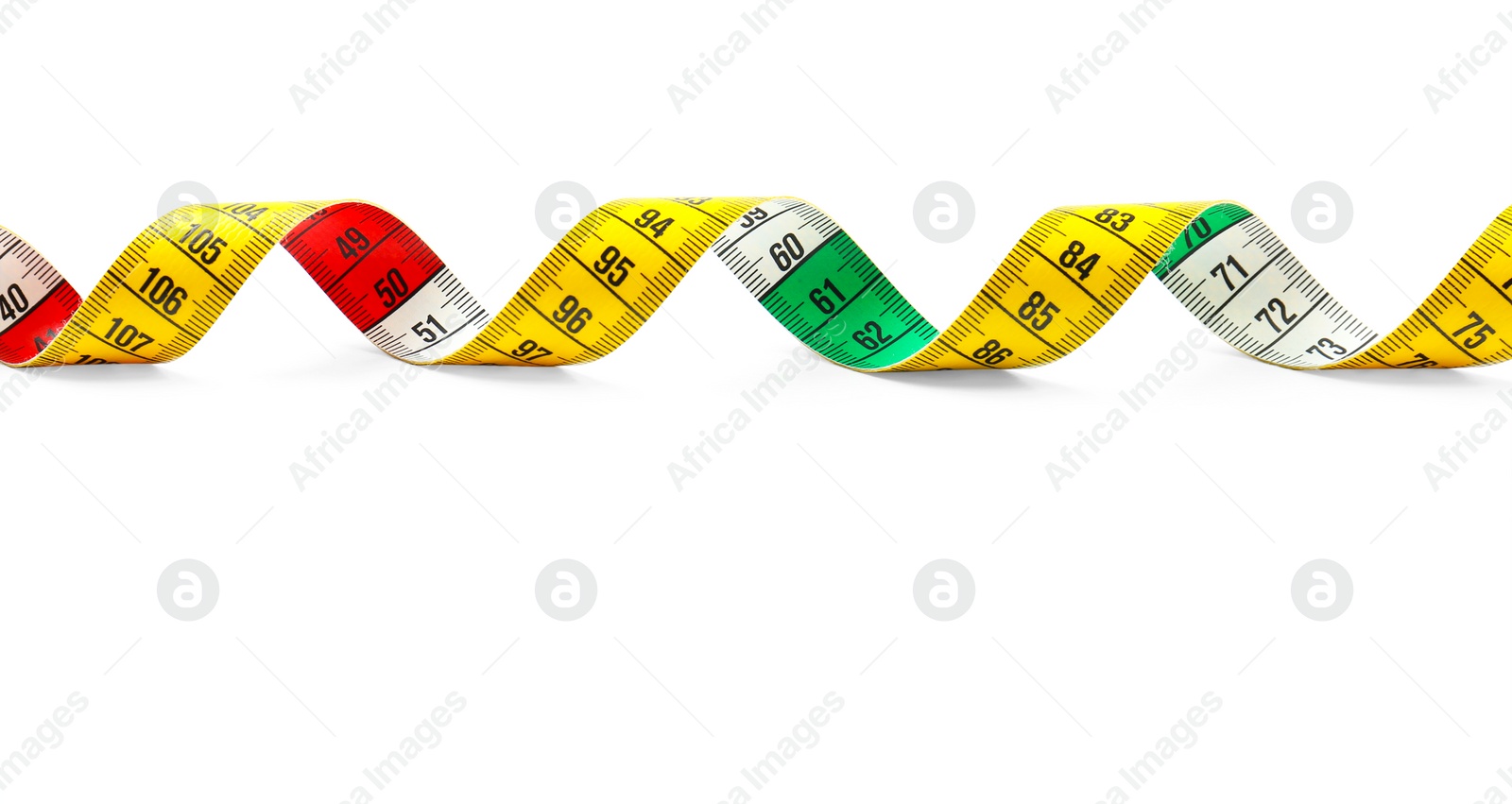 Photo of Measuring tape on white background