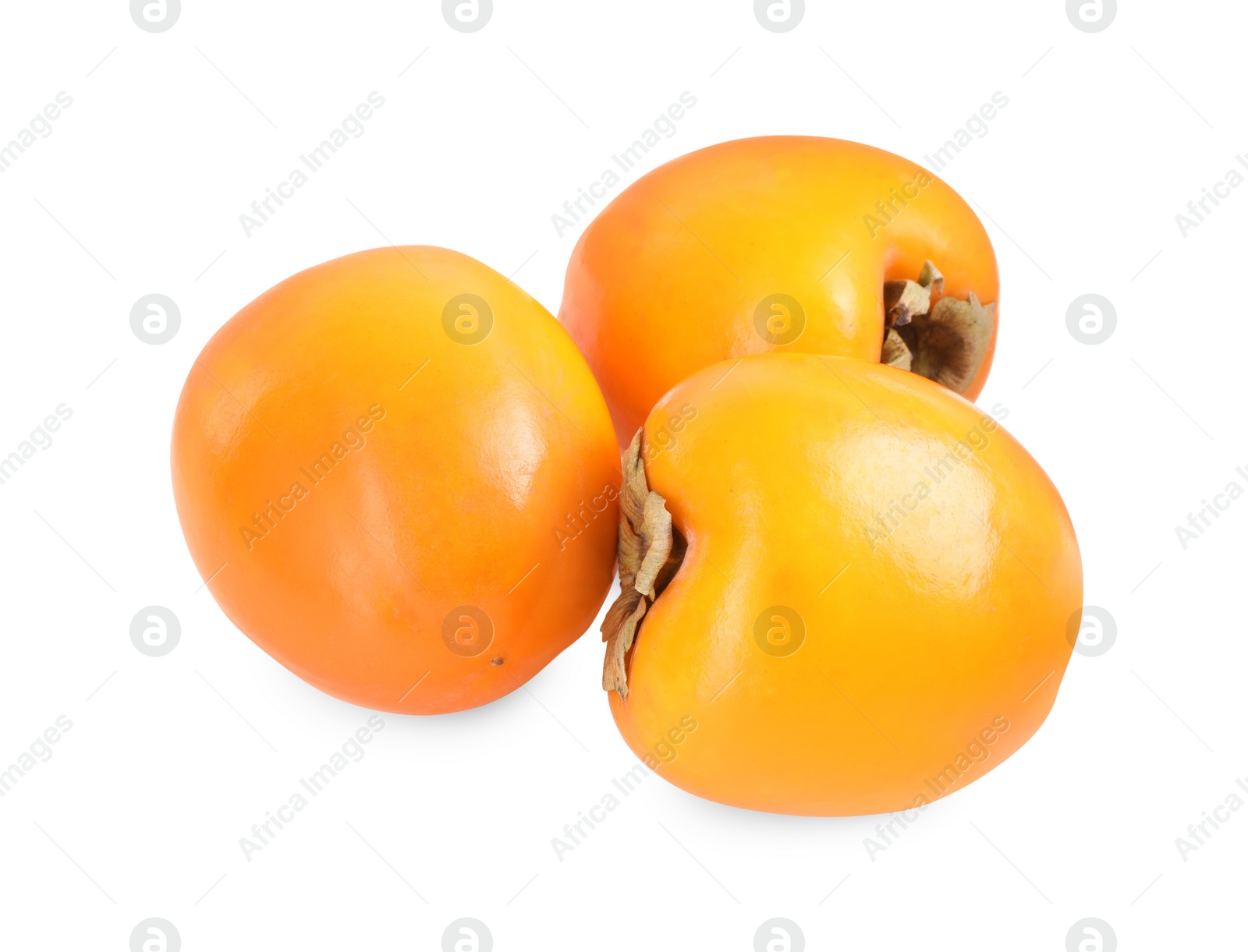 Photo of Delicious ripe juicy persimmons isolated on white