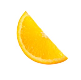 Slice of fresh ripe orange isolated on white