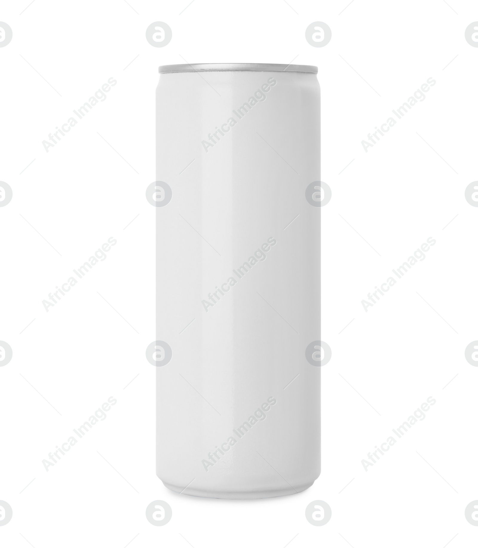 Photo of Can of energy drink isolated on white. Mockup for design