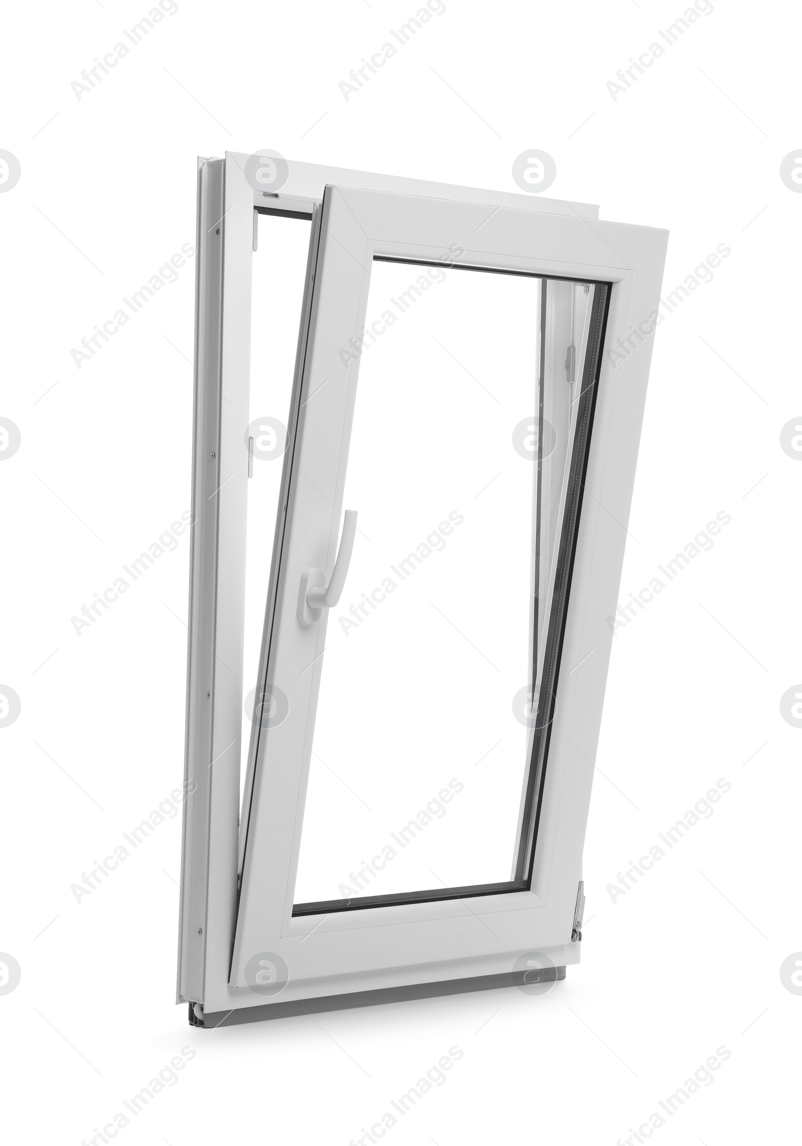 Photo of New modern single casement window isolated on white