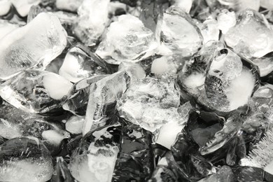 Photo of Pieces of crushed ice as background, closeup