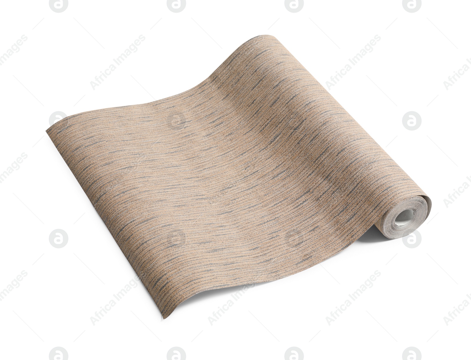 Image of One beige color wallpaper roll isolated on white