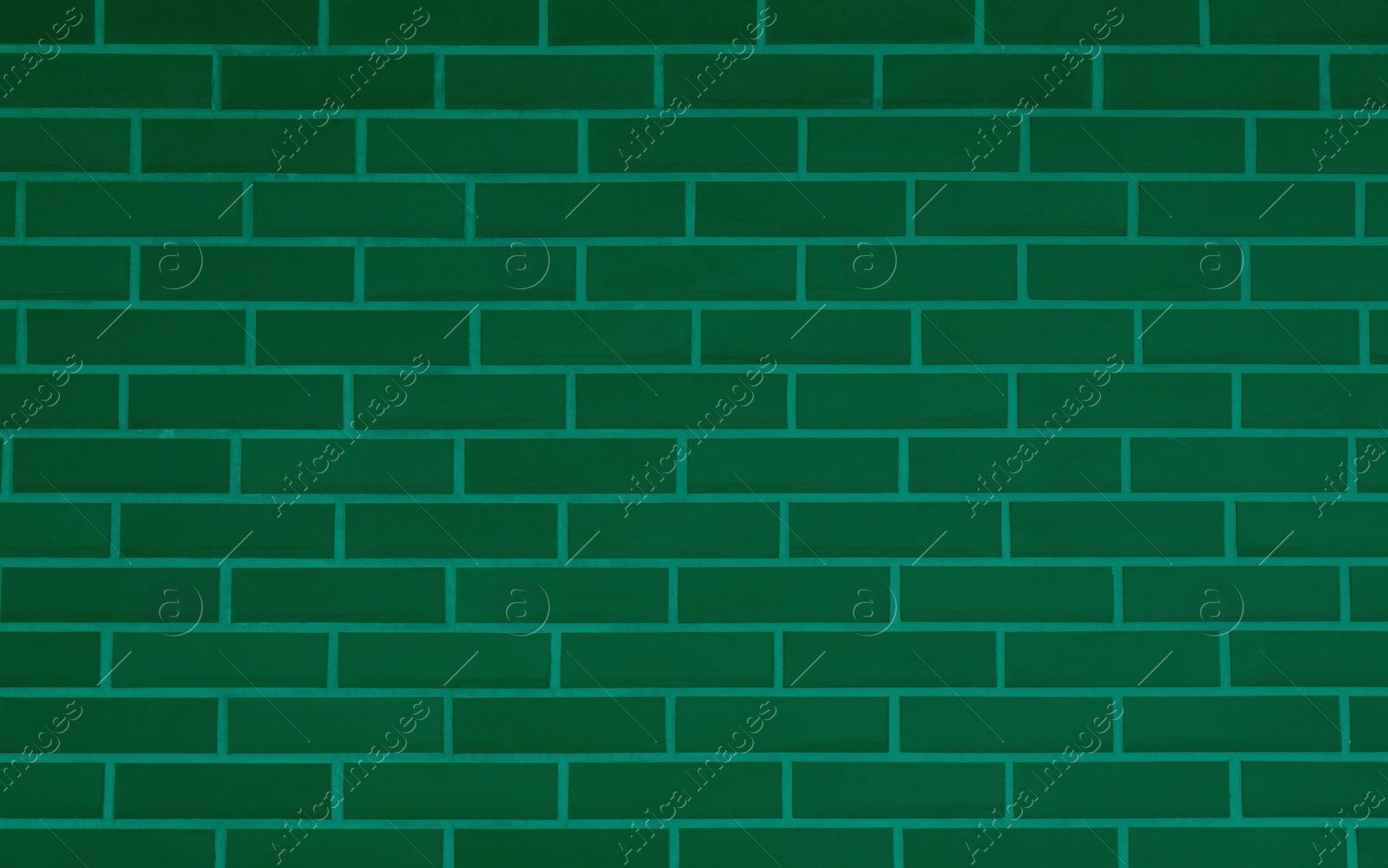 Image of Texture of bright green brick wall as background