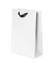 Paper shopping bag isolated on white. Mock up for design