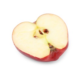 Photo of Half of ripe red apple on white background
