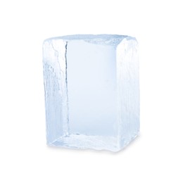 One block of ice isolated on white