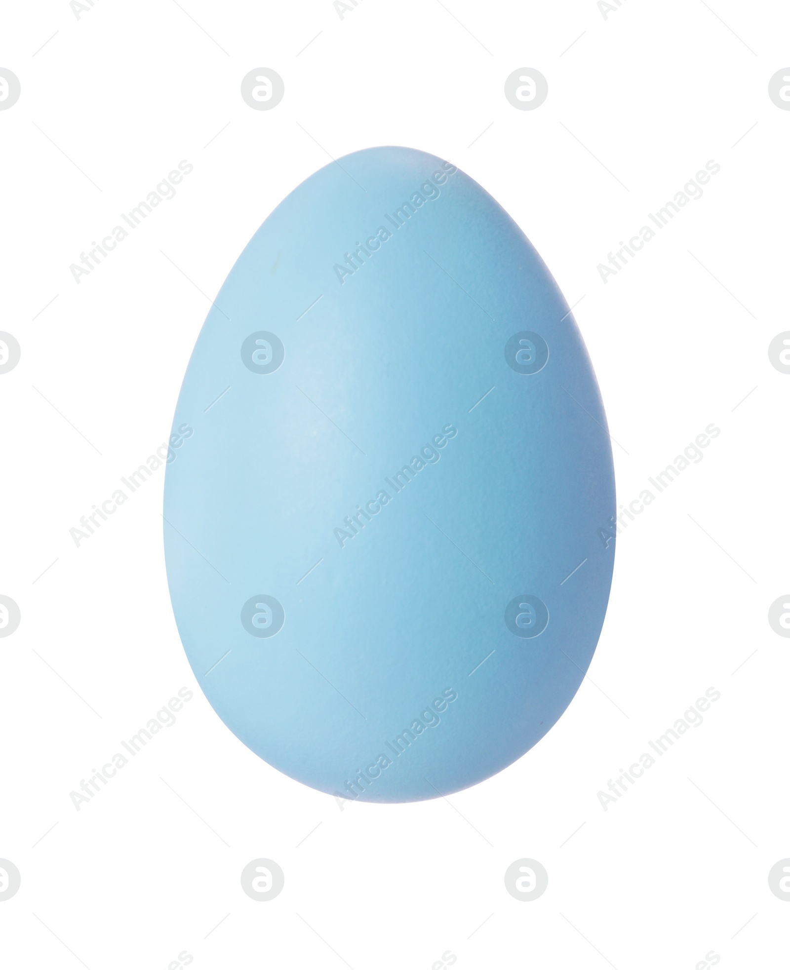 Photo of One light blue Easter egg isolated on white