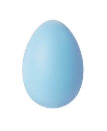 One light blue Easter egg isolated on white