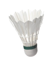 Photo of One feather badminton shuttlecock isolated on white