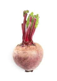 Fresh ripe beetroot isolated on white, top view