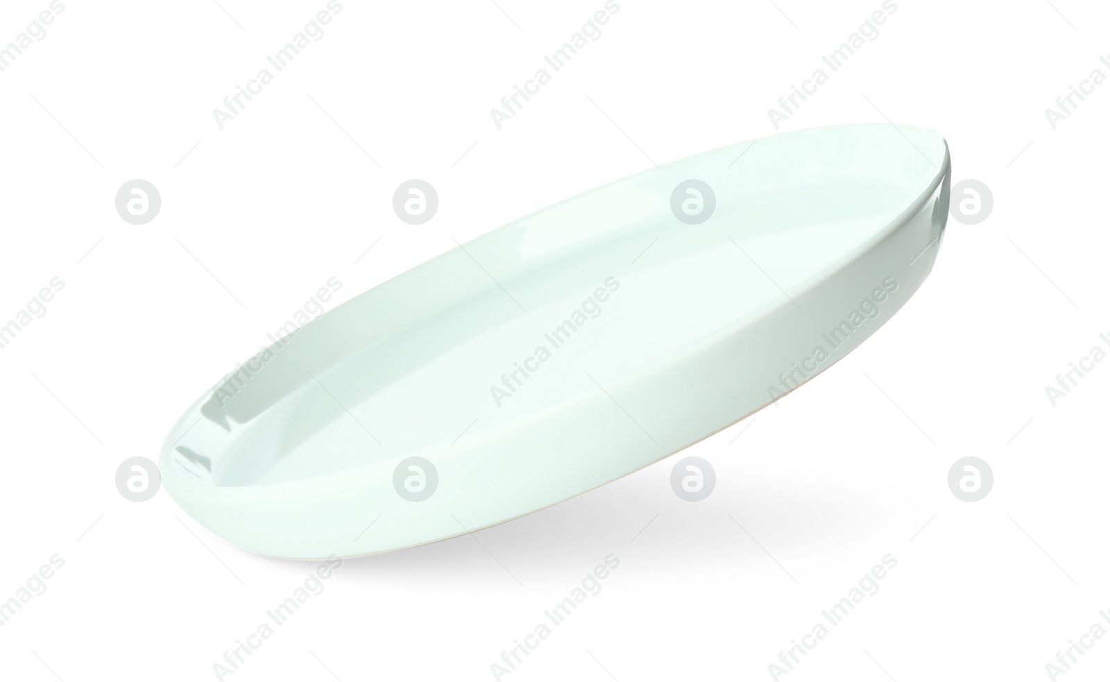 Photo of Clean light blue plate isolated on white