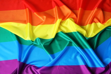 Photo of Rainbow gay flag as background. LGBT concept