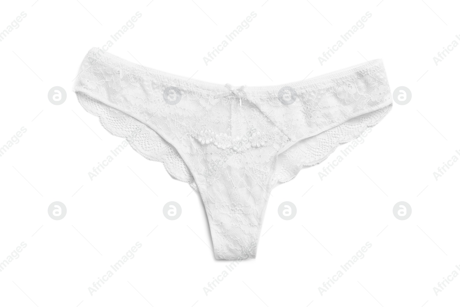 Photo of Elegant women's underwear isolated on white, top view