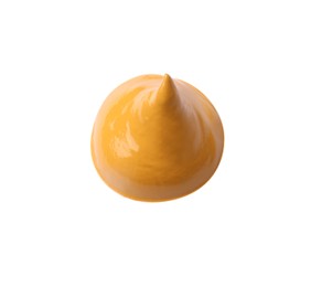 Photo of Sample of orange paint on white background