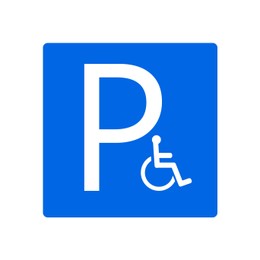 Illustration of Disabled parking permit.  sign on white background