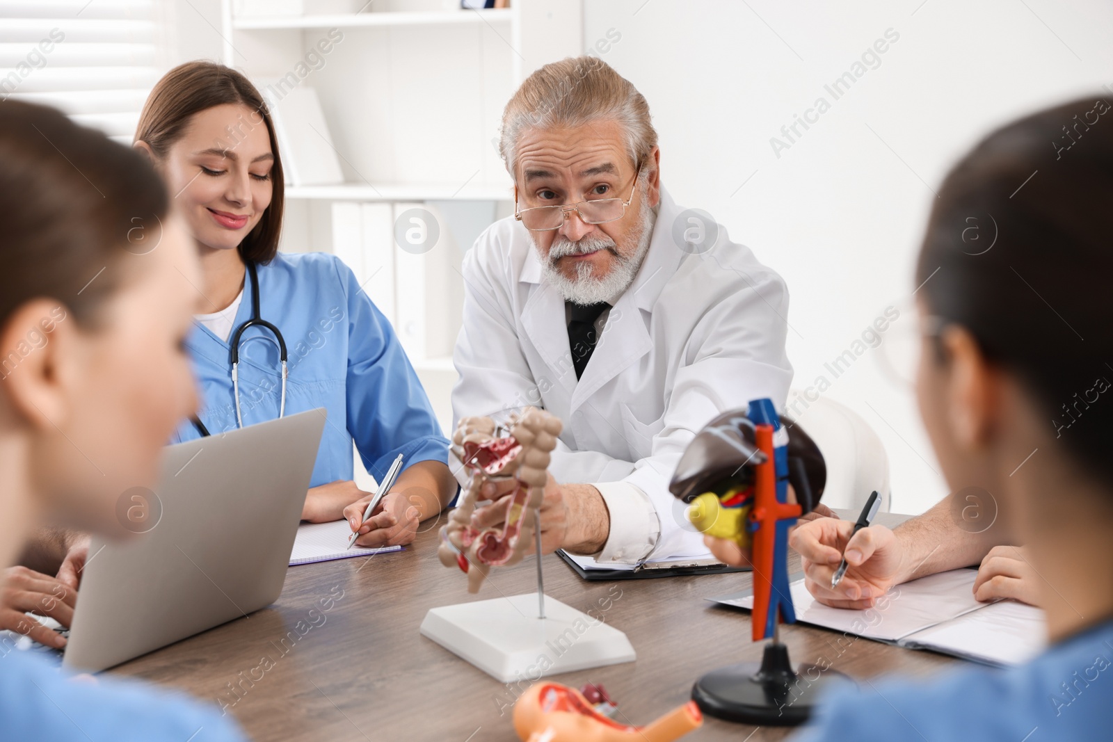 Photo of Doctor and interns on lecture in university