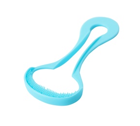 New tongue cleaner for oral care on white background