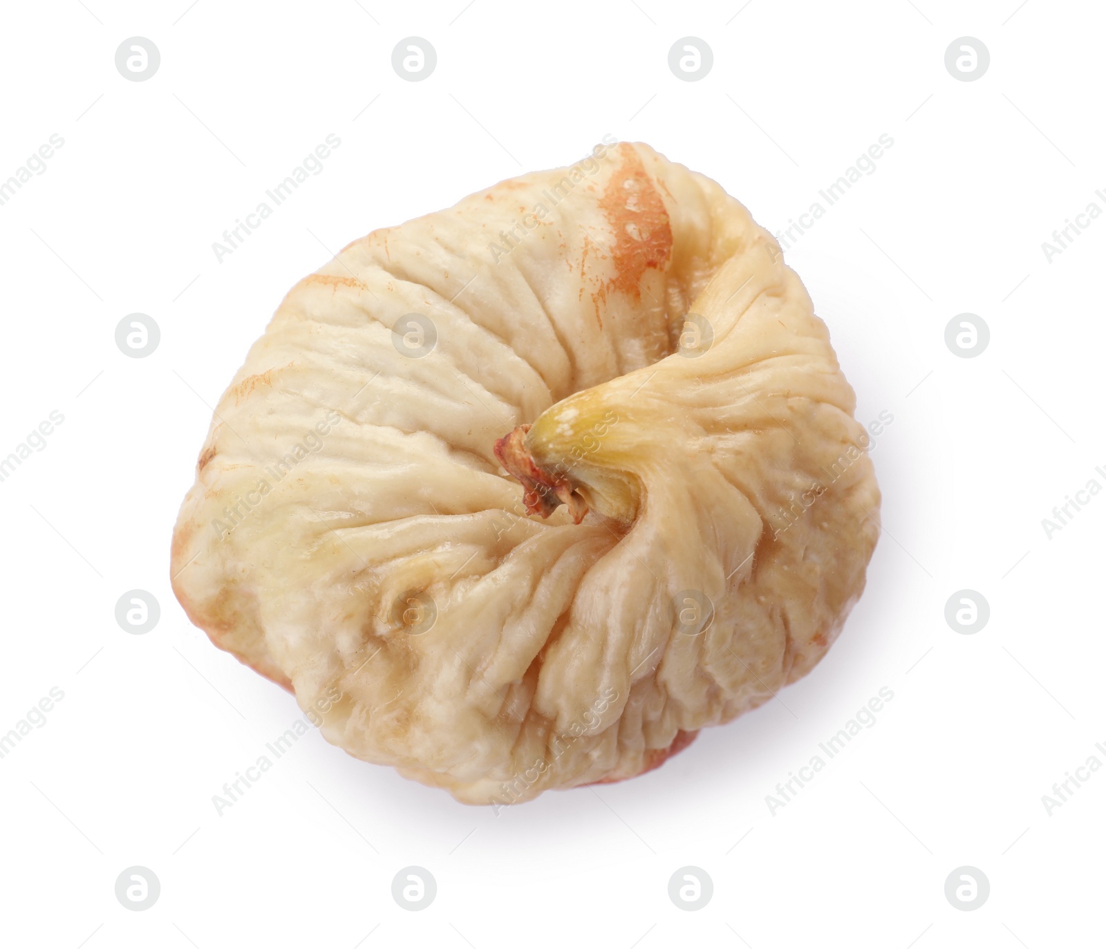 Photo of Tasty fig on white background, top view. Dried fruit as healthy food